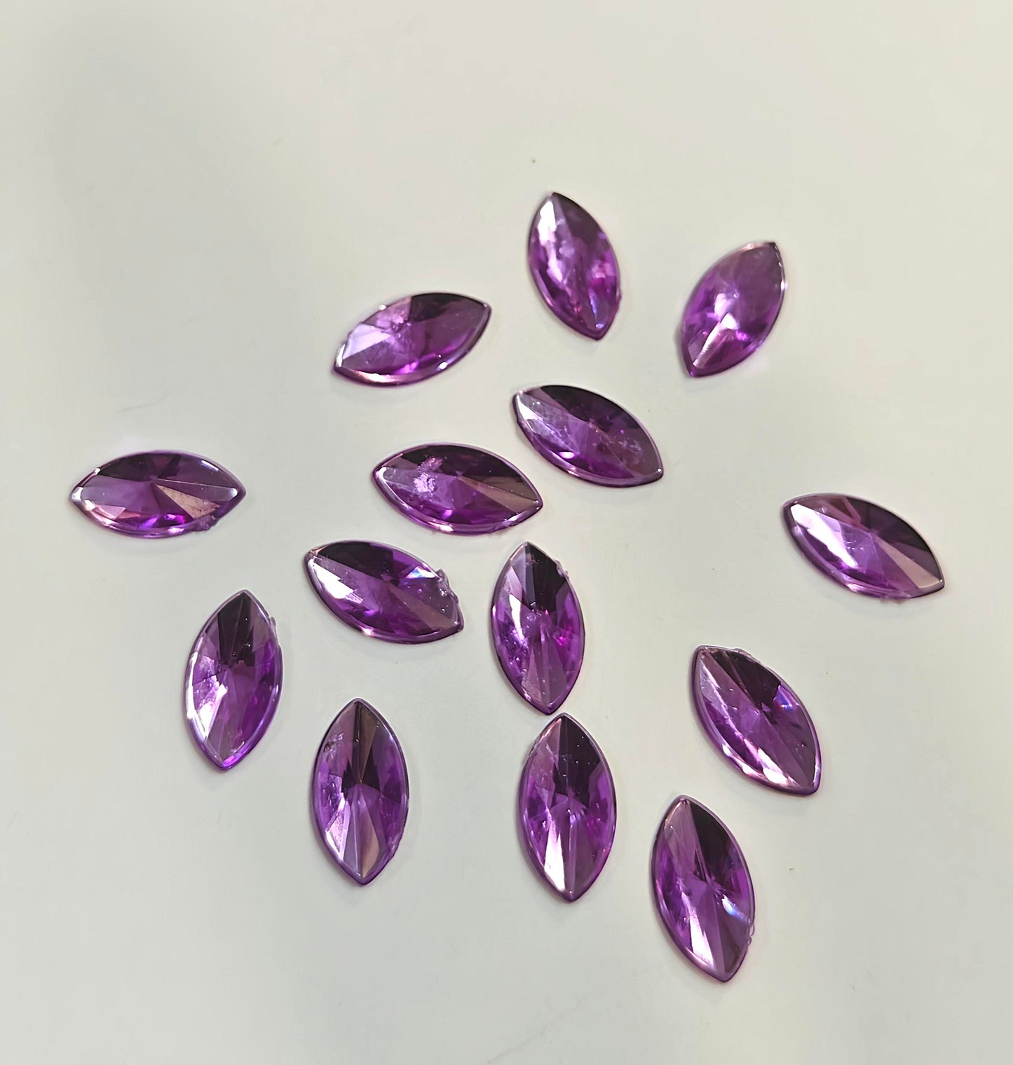 Premium Acrylic Flatback Rhinestone Combo (18 Colours, Marquise small 5x10mm)