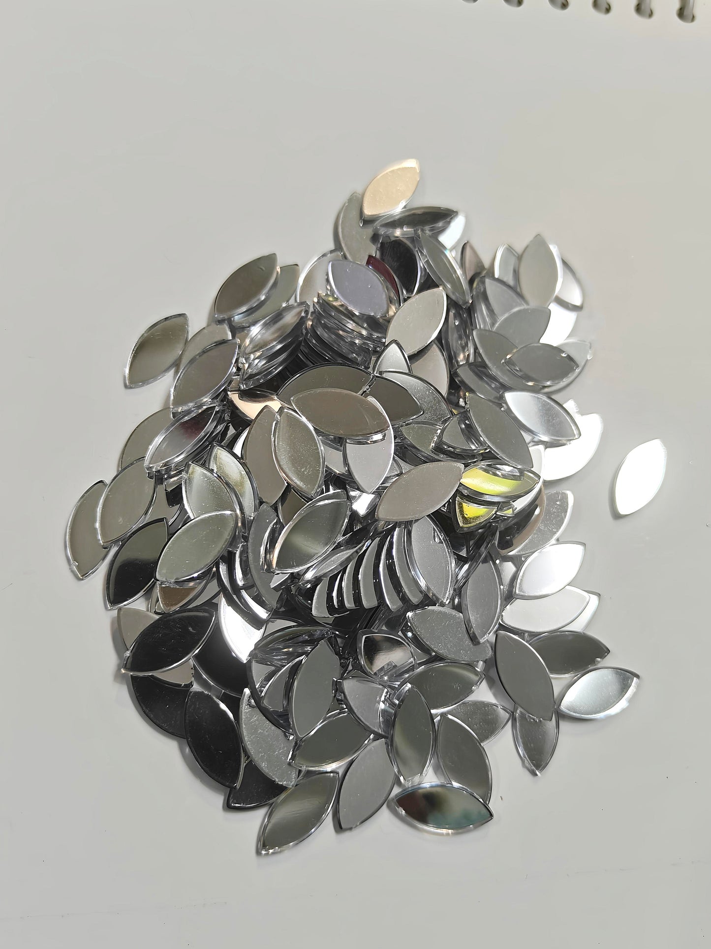 Premium Acrylic Flatback Mirror Combo – Marquise (2 Sizes, Silver & Golden colours)