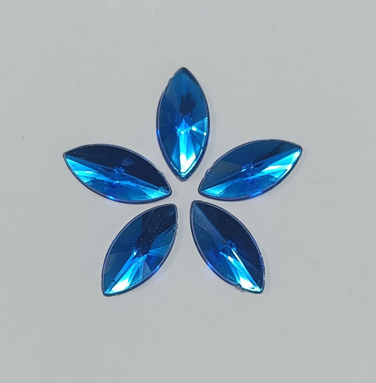 Premium Acrylic Flatback Rhinestone Combo (17 Colours, Marquise large 7x15mm)