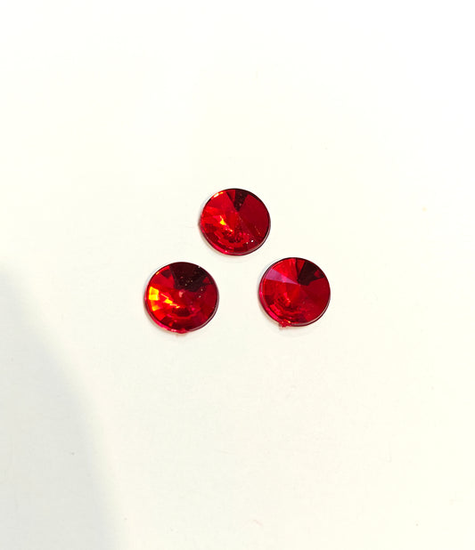 Rhinestone - Round (medium - 10mm) | Bright Red
