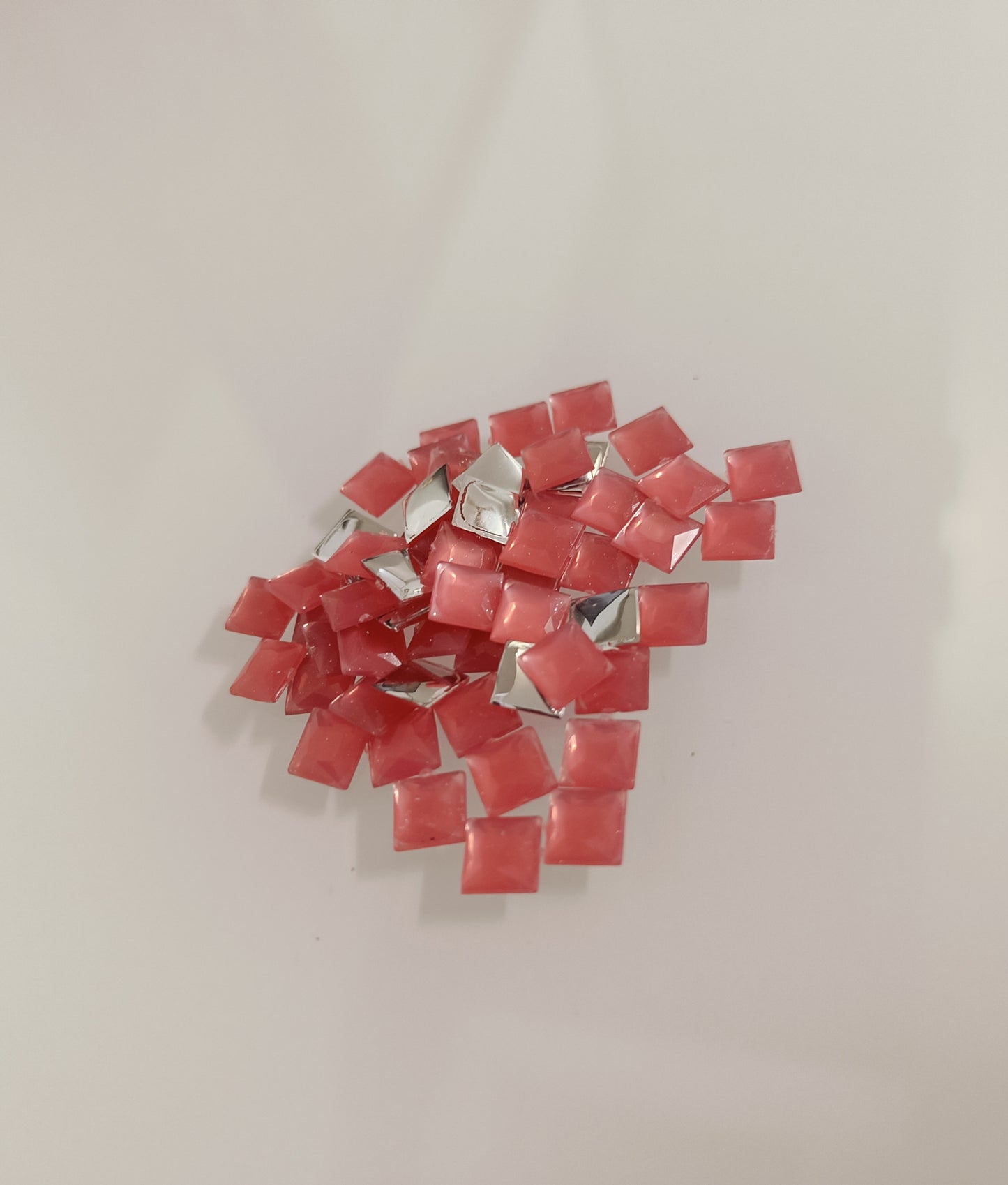 Glau - Square Rhinestone (6mm) | Coral Blush