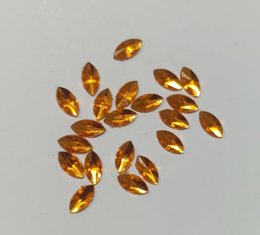 Rhinestone - Marquise (small - 5x10mm) | Bright Orange