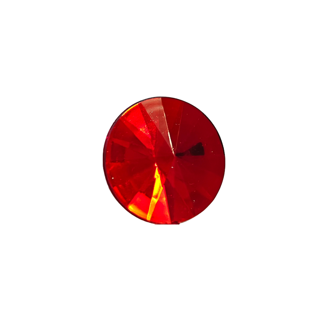 Rhinestone - Round (large - 20mm) | Bright Red