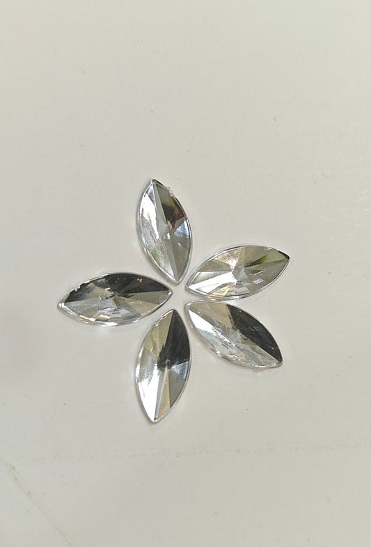 Rhinestone - Marquise (Large 7x15mm) | Clear White