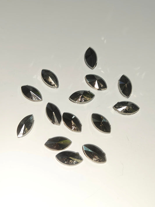 Rhinestone - Marquise (small - 5x10mm) | Metallic Black