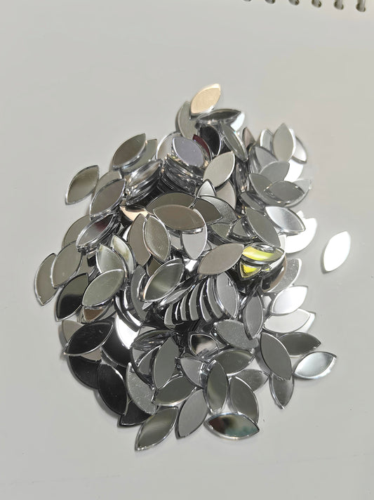 Acrylic Mirrors - Marquise (Large 7x15mm) | Silver