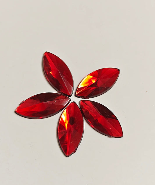 Rhinestone - Marquise (Large 7x15mm) | Red - Maroon