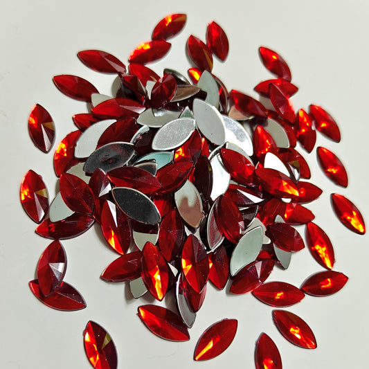 Rhinestone - Marquise (Large 7x15mm) | Red - Maroon