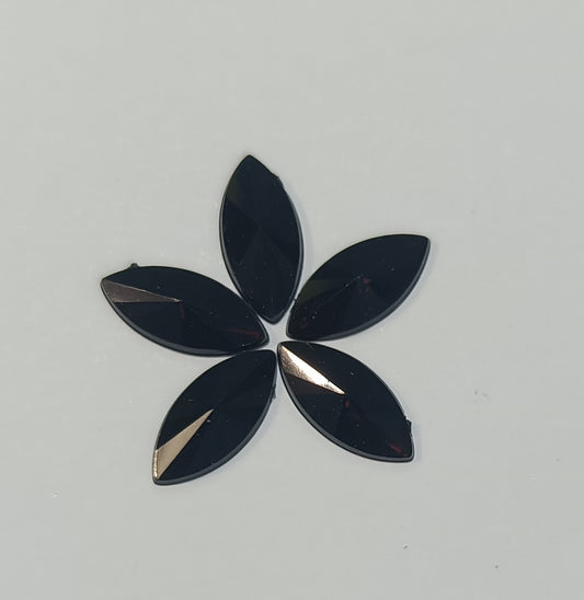 Rhinestone - Marquise (Large 7x15mm) | Black