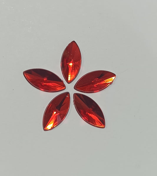 Rhinestone - Marquise (Large 7x15mm) | Bright Red