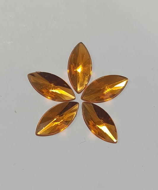 Rhinestone - Marquise (Large 7x15mm) | Bright Orange