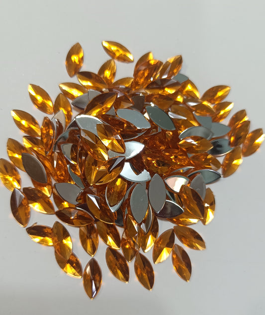 Rhinestone - Marquise (Large 7x15mm) | Bright Orange