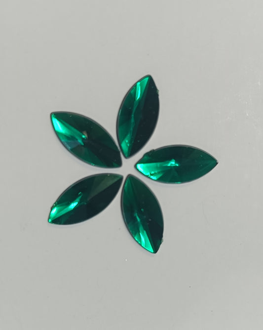 Rhinestone - Marquise (Large 7x15mm) | Forest Green
