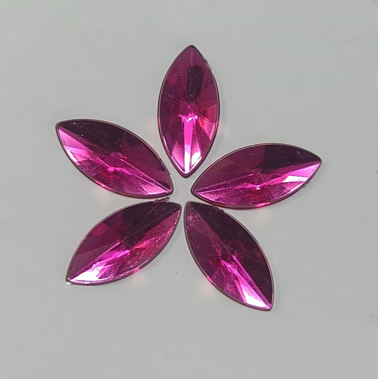 Rhinestone - Marquise (Large 7x15mm) | Dark Pink