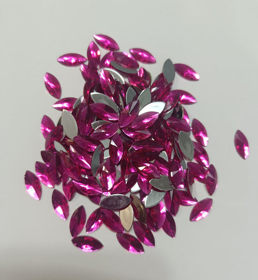 Rhinestone - Marquise (Large 7x15mm) | Dark Pink