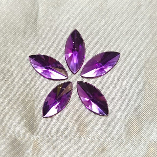 Rhinestone - Marquise (Large 7x15mm) | Purple