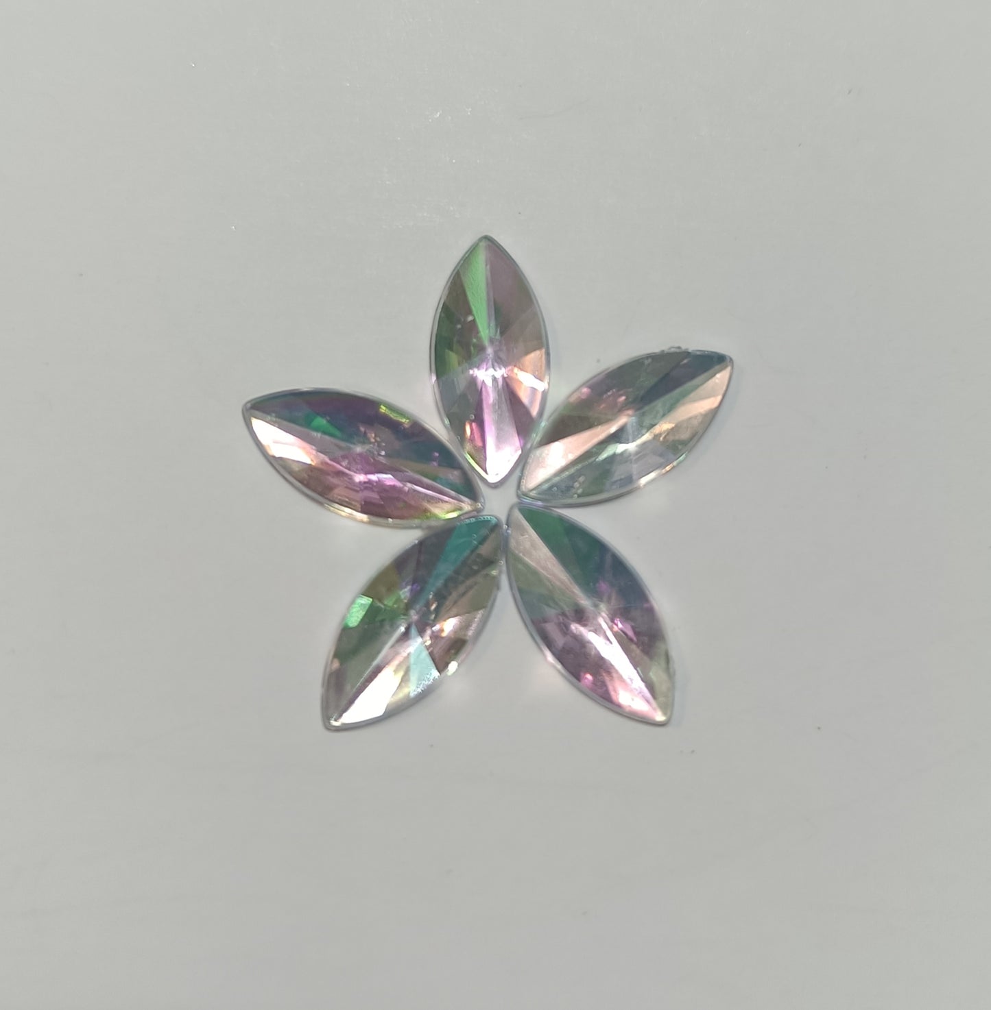Premium Acrylic Flatback Rhinestone Combo (17 Colours, Marquise large 7x15mm)