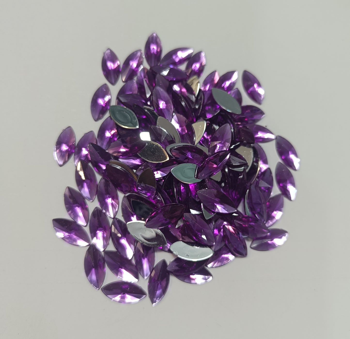 Rhinestone - Marquise (Large 7x15mm) | Purple