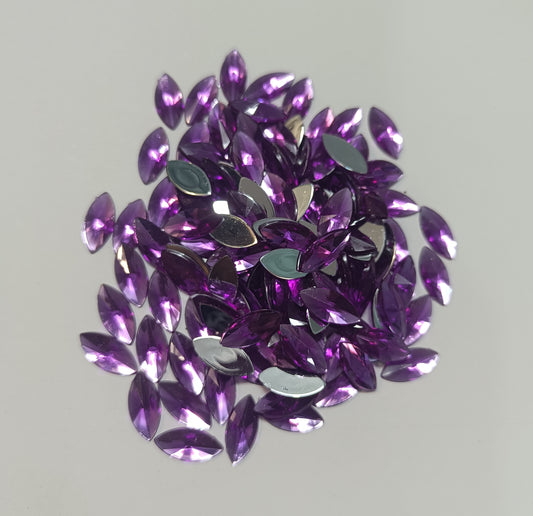 Rhinestone - Marquise (Large 7x15mm) | Purple