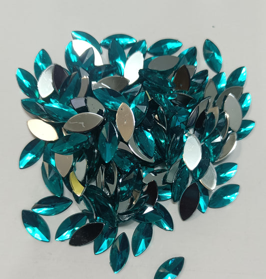 Rhinestone - Marquise (Large 7x15mm) | Teal Blue