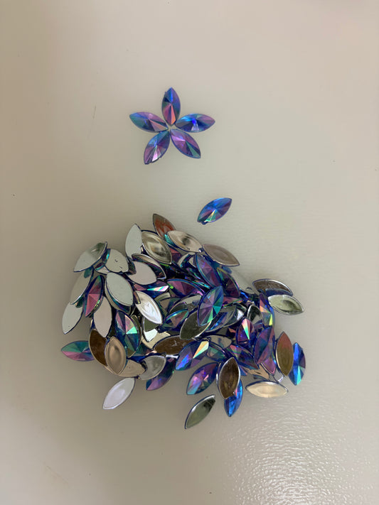 Rainbow Rhinestones - Marquise / Horse Eye / Petal Shape (7x15mm large)