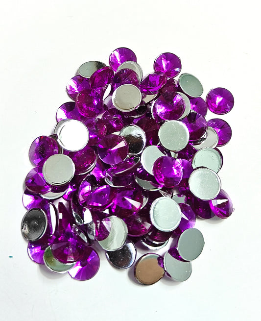 Rhinestone - Round (medium - 10mm) | Purple