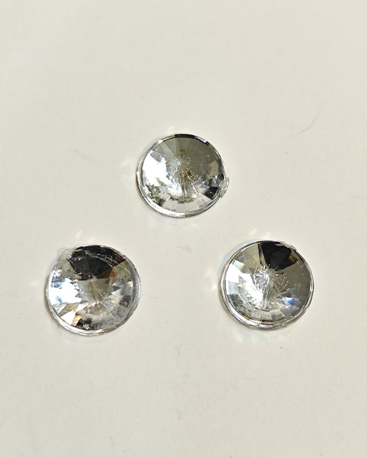 Rhinestone - Round (medium - 10mm) | Clear White