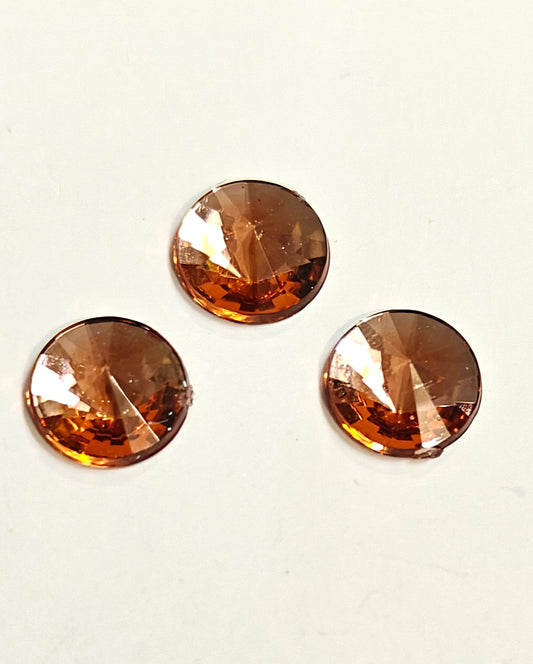 Rhinestone - Round (medium - 10mm) | Rose Gold
