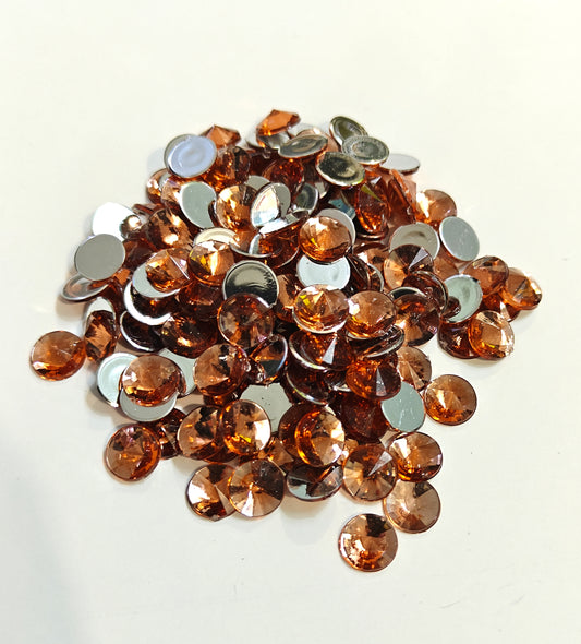 Rhinestone - Round (medium - 10mm) | Rose Gold