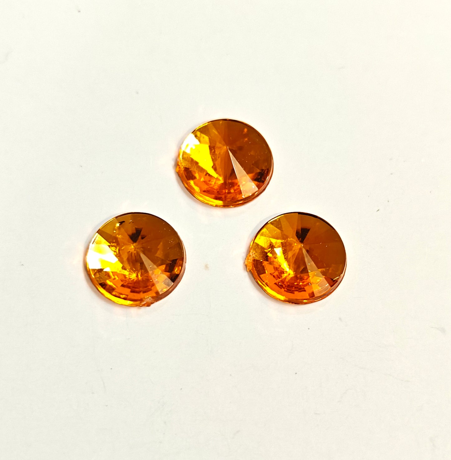 Rhinestone - Round (medium - 10mm) | Bright Orange