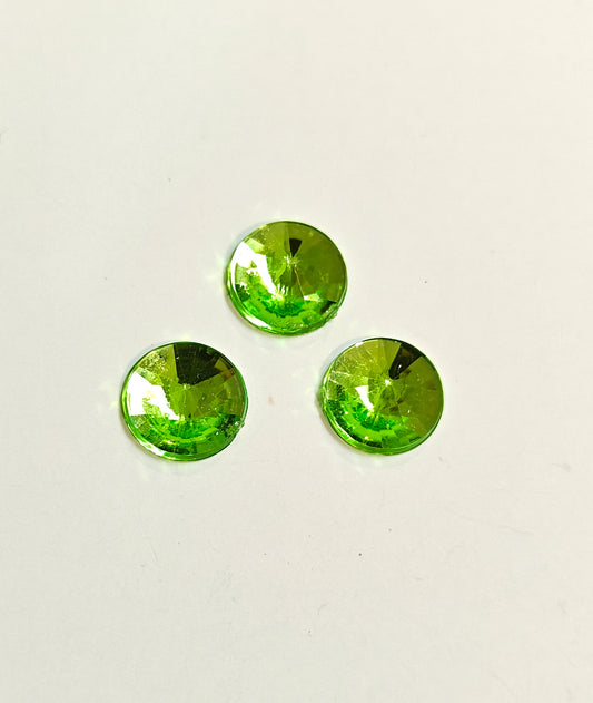 Rhinestone - Round (medium - 10mm) | Light Green