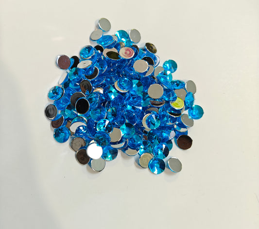 Rhinestone - Round (medium - 10mm) | Sky Blue