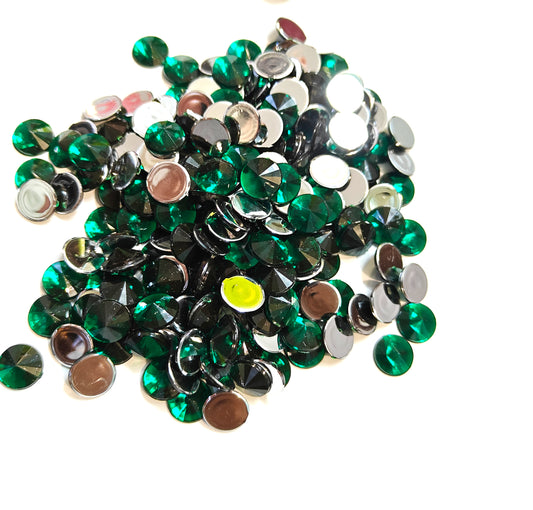 Rhinestone - Round (medium - 10mm) | Forest Green