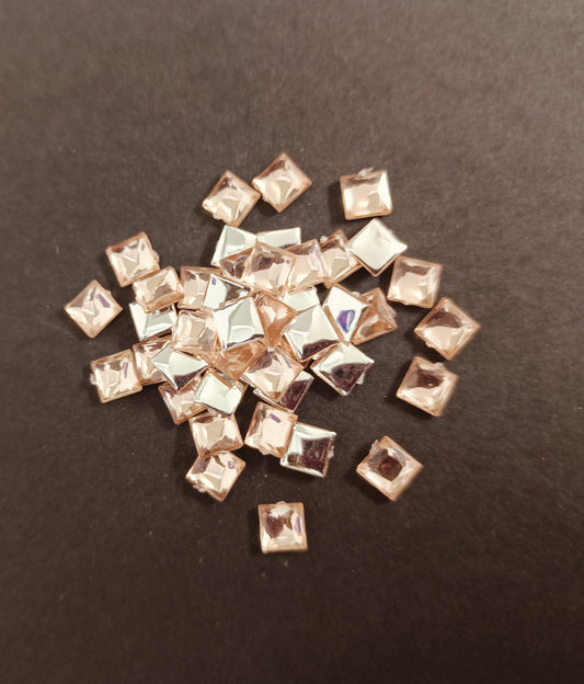 Glau - Square Rhinestone (6mm) | Rose Gold