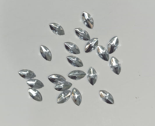 Rhinestone - Marquise (small - 5x10mm) | Clear White
