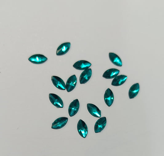 Rhinestone - Marquise (small - 5x10mm) | Teal Blue