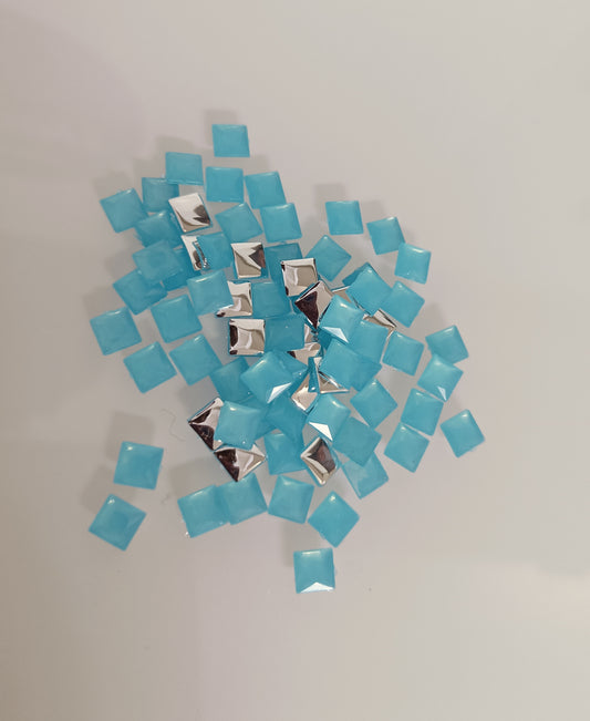 Glau - Square Rhinestone (6mm) | Pastel Blue