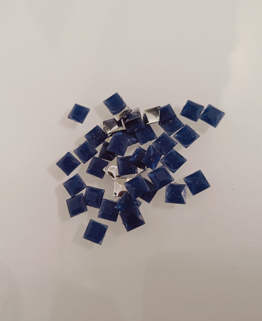 Glau - Square Rhinestone (6mm) | Navy Blue