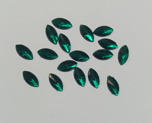 Rhinestone - Marquise (small - 5x10mm) | Forest Green