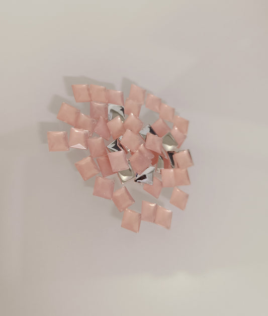 Glau - Square Rhinestone (6mm) | Baby Pink