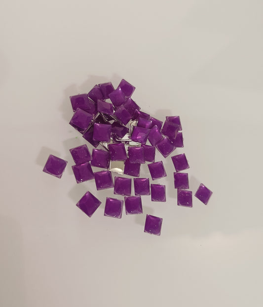 Glau - Square Rhinestone (6mm) | Brilliant Purple