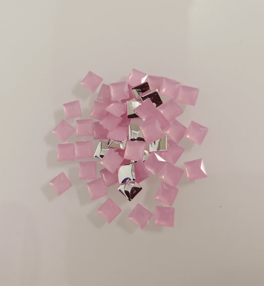 Glau - Square Rhinestone (6mm) | Pastel Pink