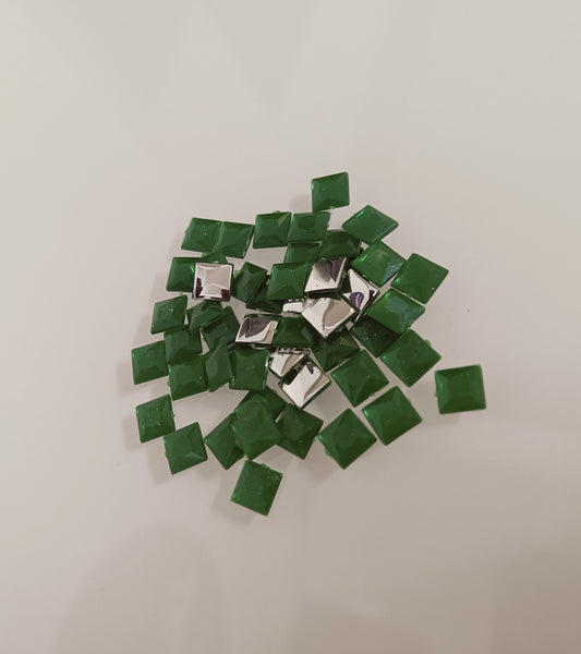 Glau - Square Rhinestone (6mm) | Leaf Green