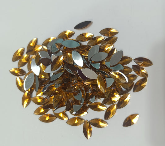 Rhinestone - Marquise (Large 7x15mm) | Golden Yellow